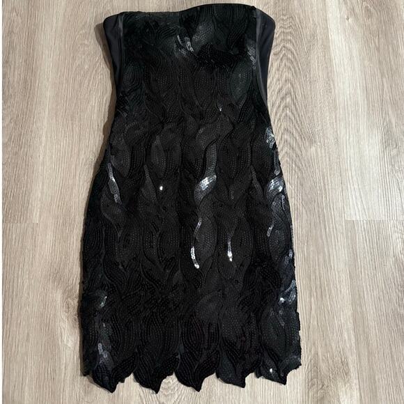 Bebe Strapless Sequin Black Fitted Dress, Cocktail,Women's XS, Party, Prom - Picture 1 of 7
